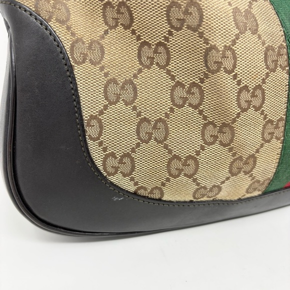 Gucci Jackie O 1961 GG Monogram Web Stripe Hobo Shoulder Bag Vintage Authentic - Picture 7 of 17